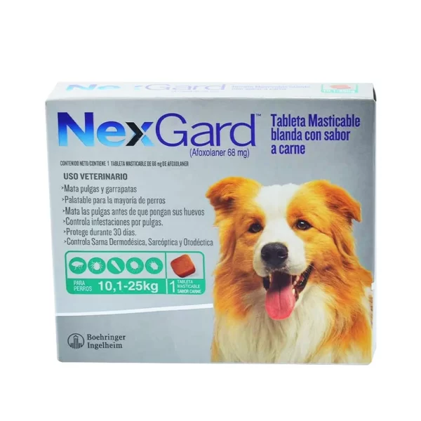 Nexgard pastilla masticable antipulgas/garrapatas/ácaros de 10,1 - 25 kg
